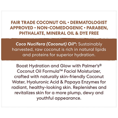 Palmer’S Coconut Oil Formula Coconut Water Face Moisturizer, 1.7 Ounce Jar