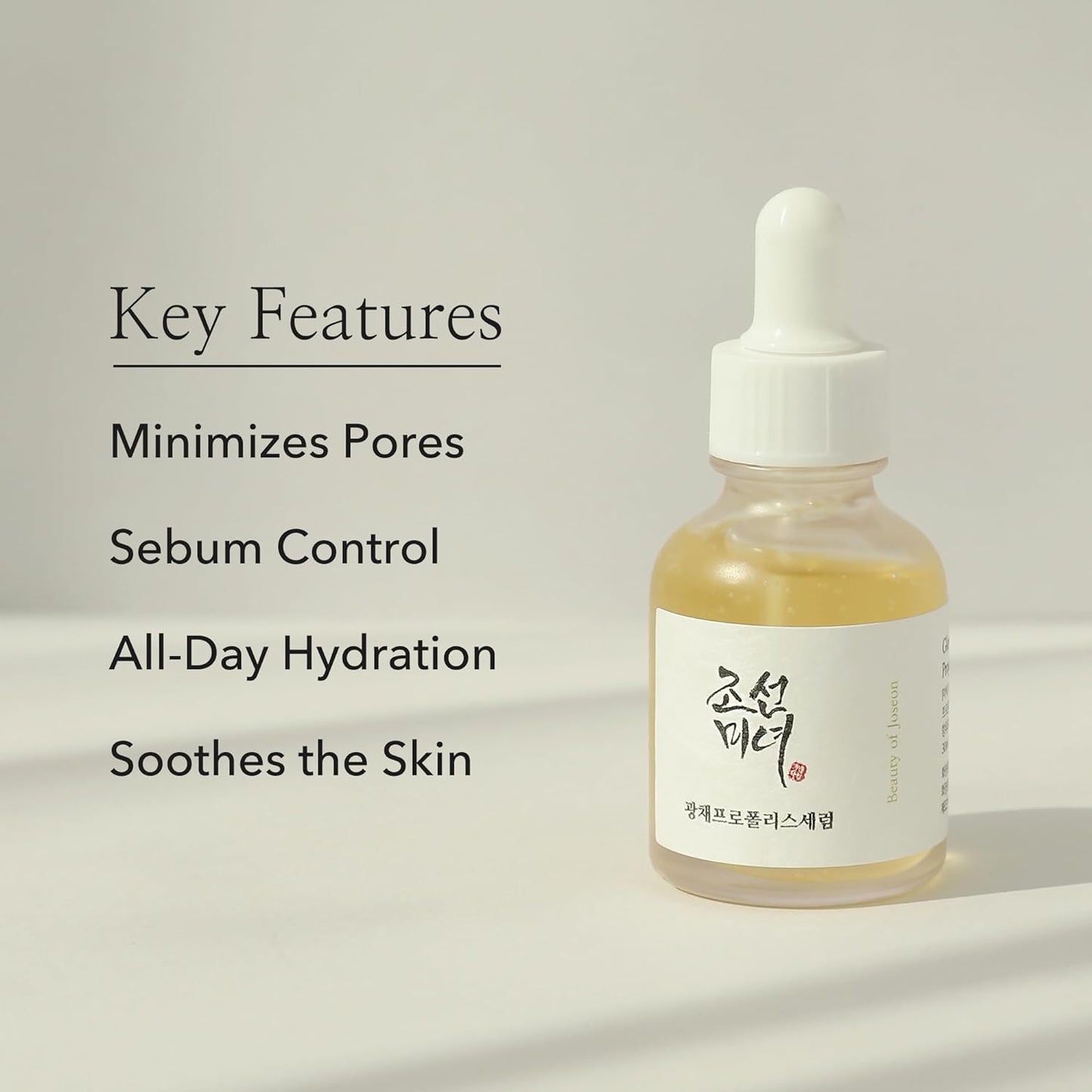 Glow Serum Propolis and Niacinamide Hydrating Facial Soothing Moisturizer for Irritated Uneven Skin Tone, Korean Skin Care 30Ml, 1 Fl.Oz