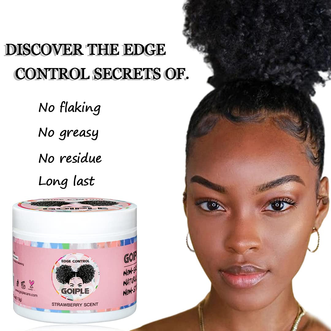 Women's Strong Hold Edge Control Wax - Non-Greasy Smoother with Strawberry Scent 4Oz